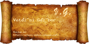 Vetési Gábor névjegykártya